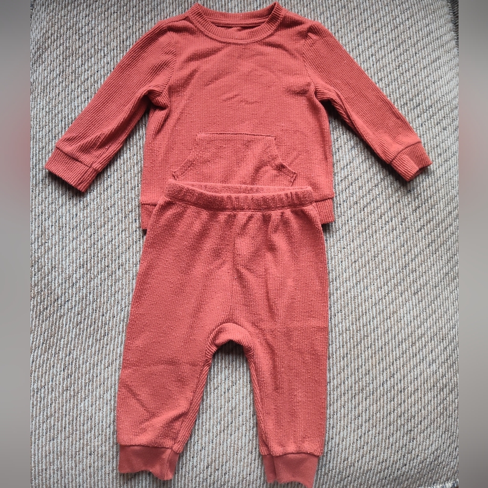 Cat&Jack Rust Waffle Knit Baby Lounge Set  2-Piece, Size: 6-9 Months
